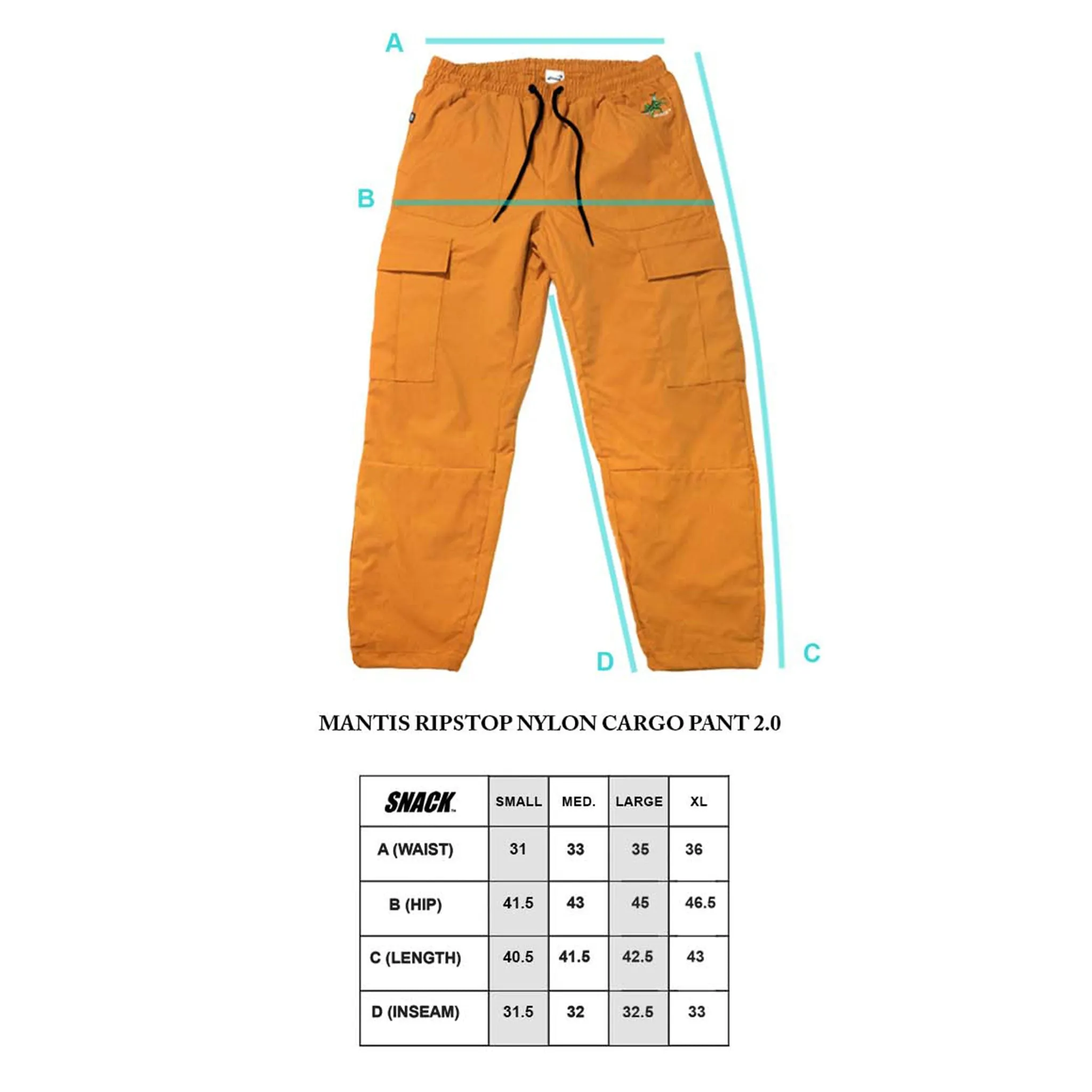 MANTIS RIPSTOP NYLON CARGO PANT - GOLDEN MILK