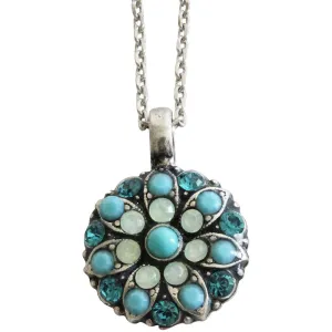 Mariana "Blue Lagoon" Guardian Angel Silver Plated Pendant Crystal Necklace, 5212 1205