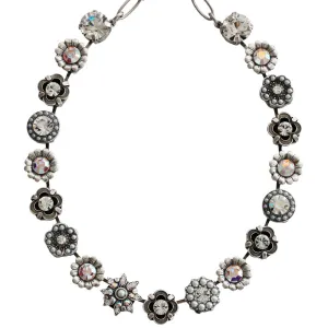 Mariana "Crystal Pearls" Silver Plated Flower Garden Crystal Necklace, 3123 M48001