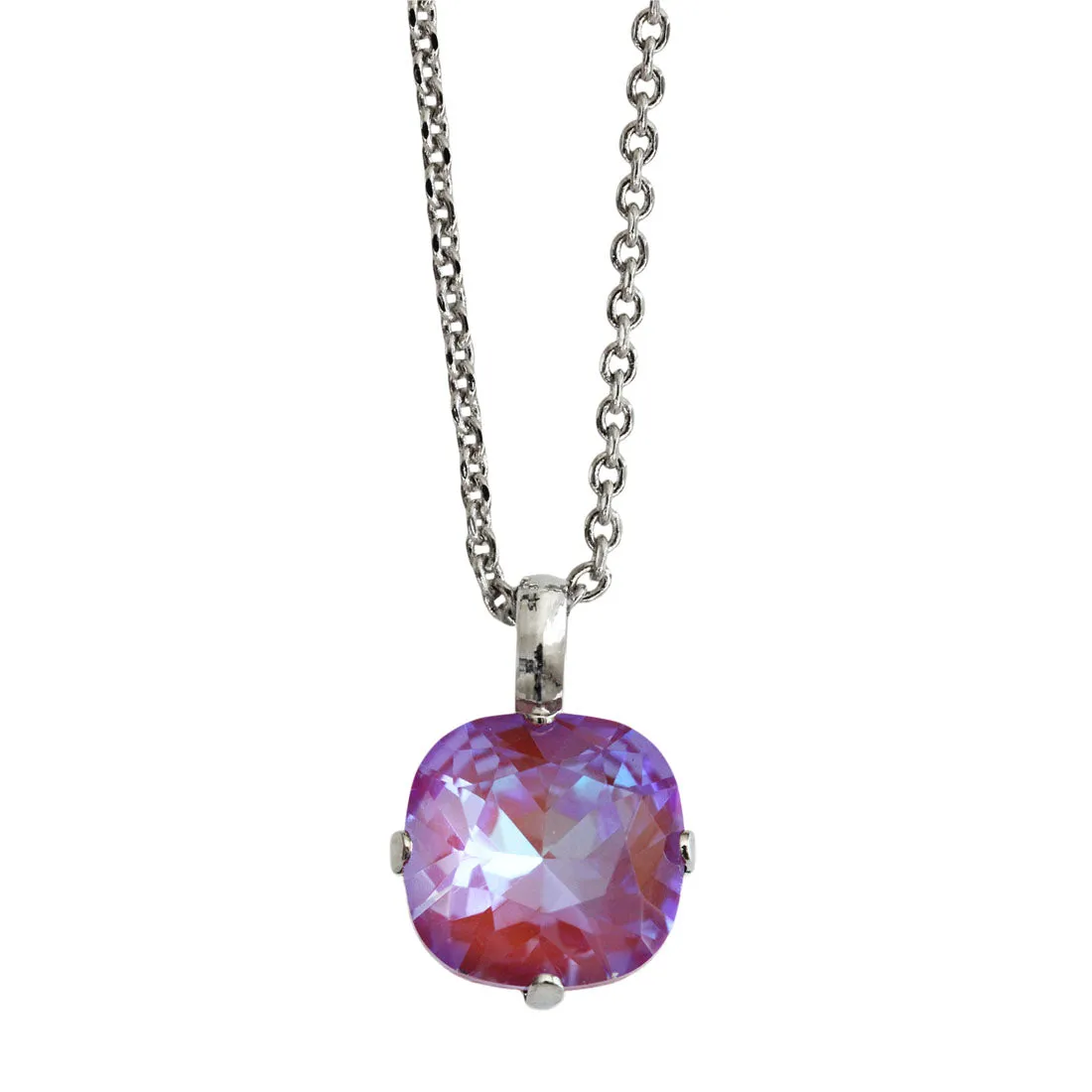 Mariana "Sun-Kissed Blush" Rhodium Plated Cushion Cut Pendant Crystal Necklace, 5326/4 168ro