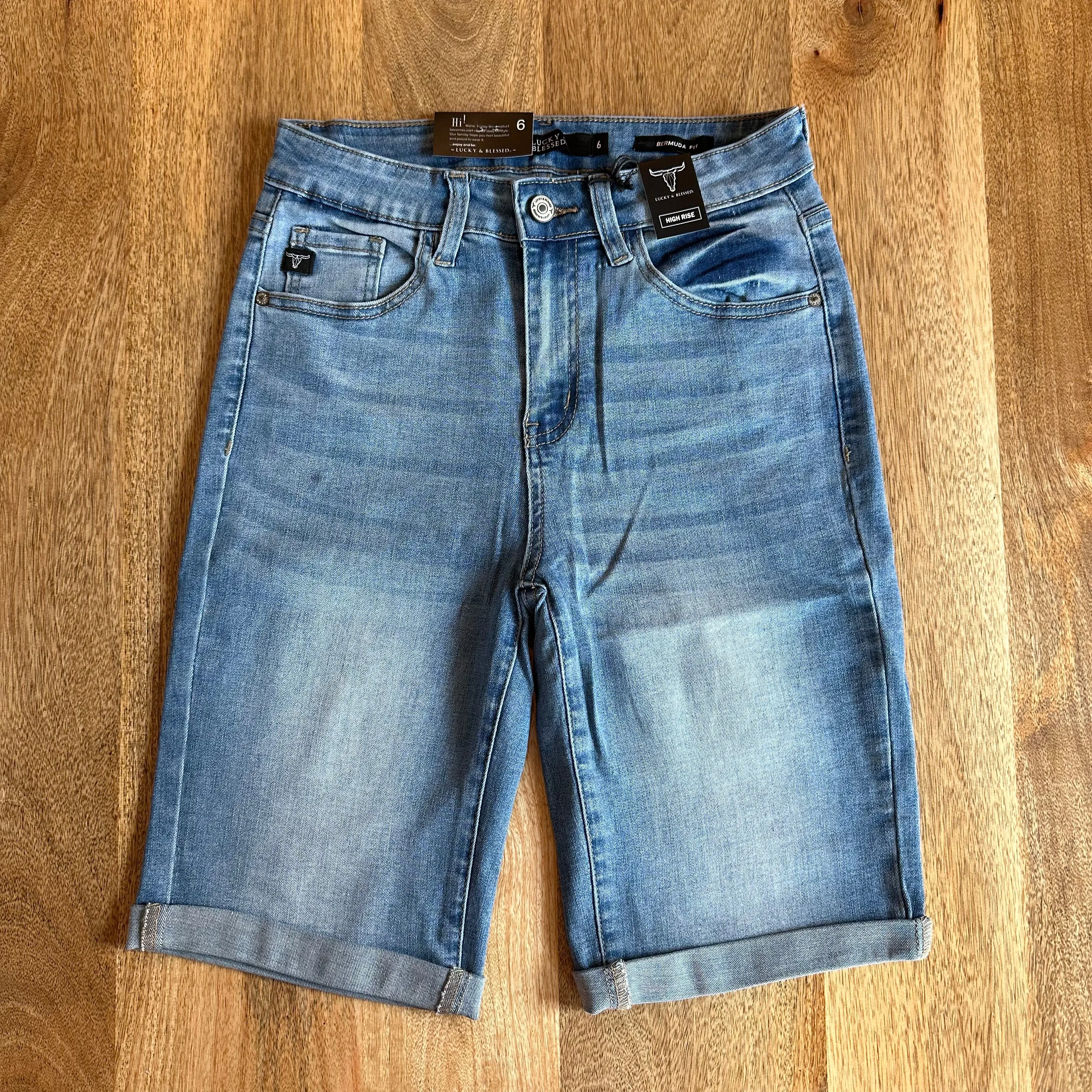 Medium Wash Bermuda Shorts