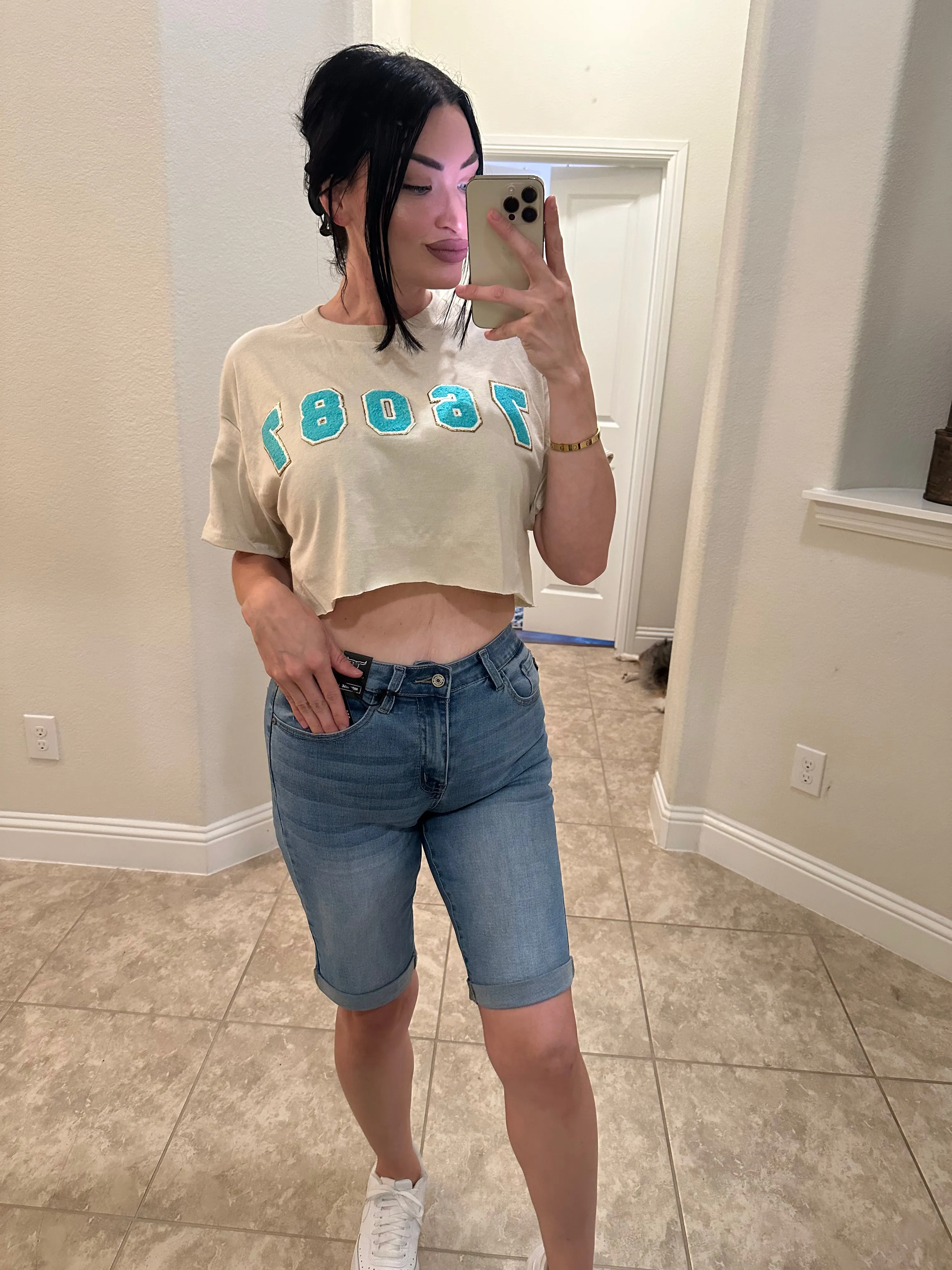 Medium Wash Bermuda Shorts