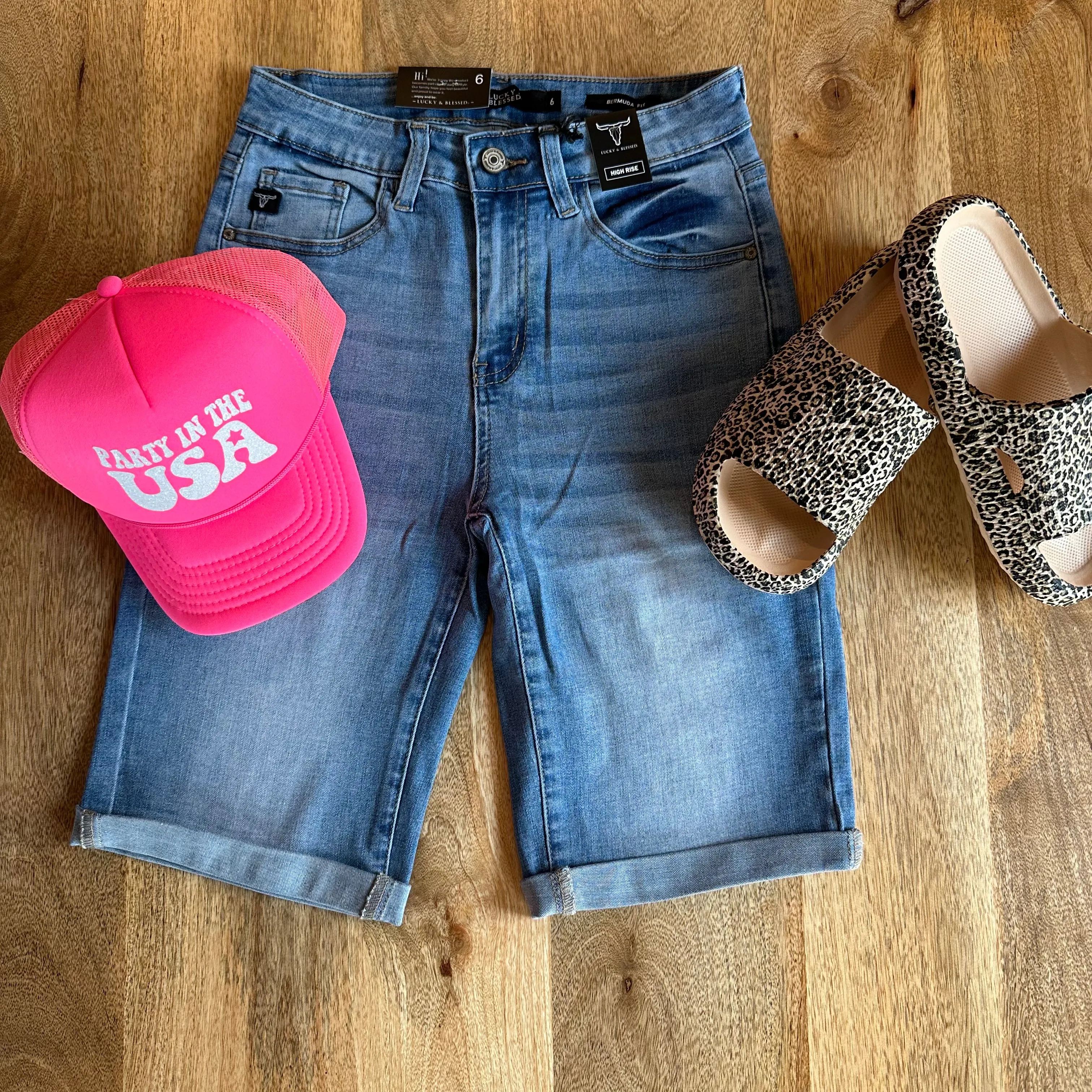 Medium Wash Bermuda Shorts