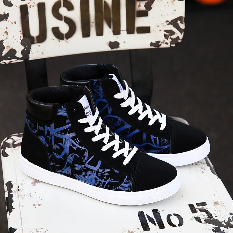 Men Graphic High Top Sneakers