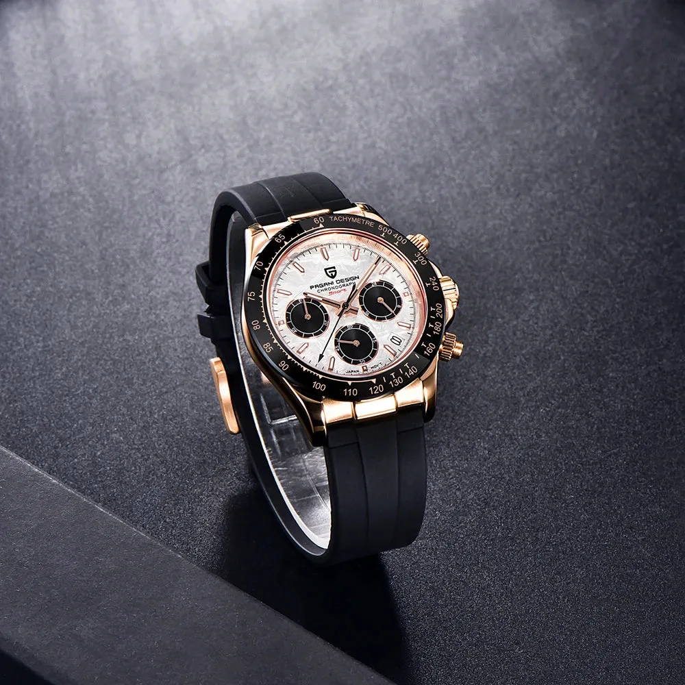 Men Quartz Watches Gold Watch VK63 Movement Sapphire Glass Men Watch