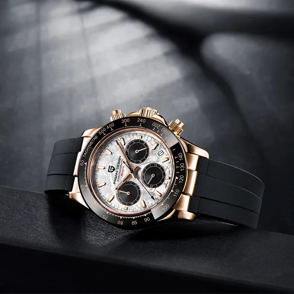 Men Quartz Watches Gold Watch VK63 Movement Sapphire Glass Men Watch