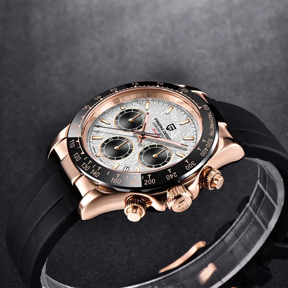 Men Quartz Watches Gold Watch VK63 Movement Sapphire Glass Men Watch