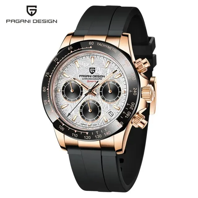 Men Quartz Watches Gold Watch VK63 Movement Sapphire Glass Men Watch