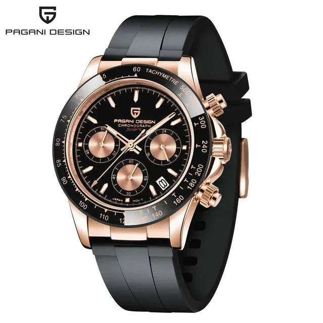 Men Quartz Watches Gold Watch VK63 Movement Sapphire Glass Men Watch