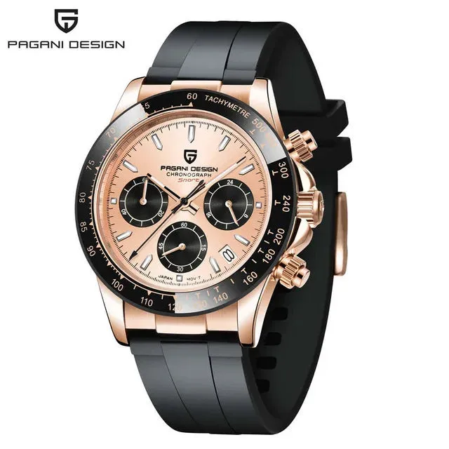 Men Quartz Watches Gold Watch VK63 Movement Sapphire Glass Men Watch