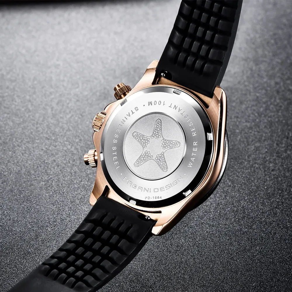 Men Quartz Watches Gold Watch VK63 Movement Sapphire Glass Men Watch