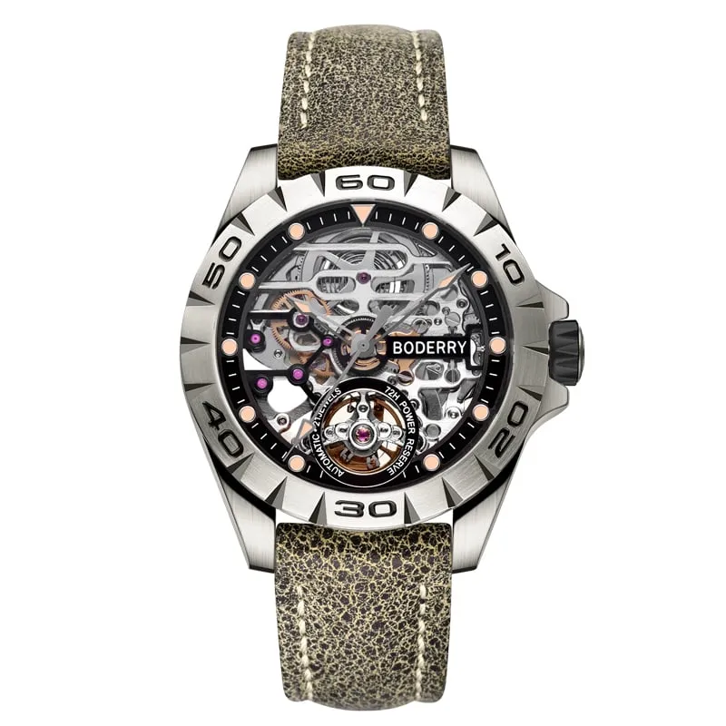 Men's Brand New Luxury Titanium Skeleton Automatic Mechanical Watch