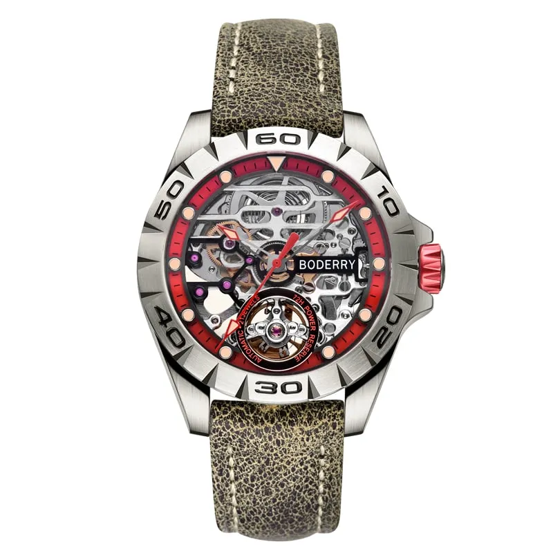 Men's Brand New Luxury Titanium Skeleton Automatic Mechanical Watch