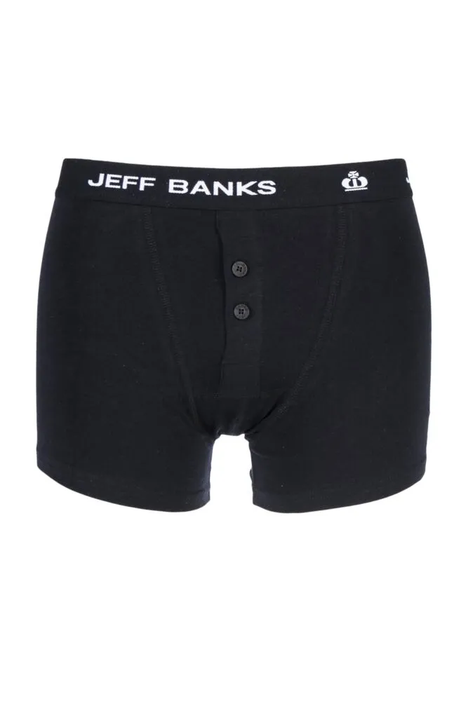 Mens Jeff Banks Leeds Buttoned* Cotton Boxer Shorts