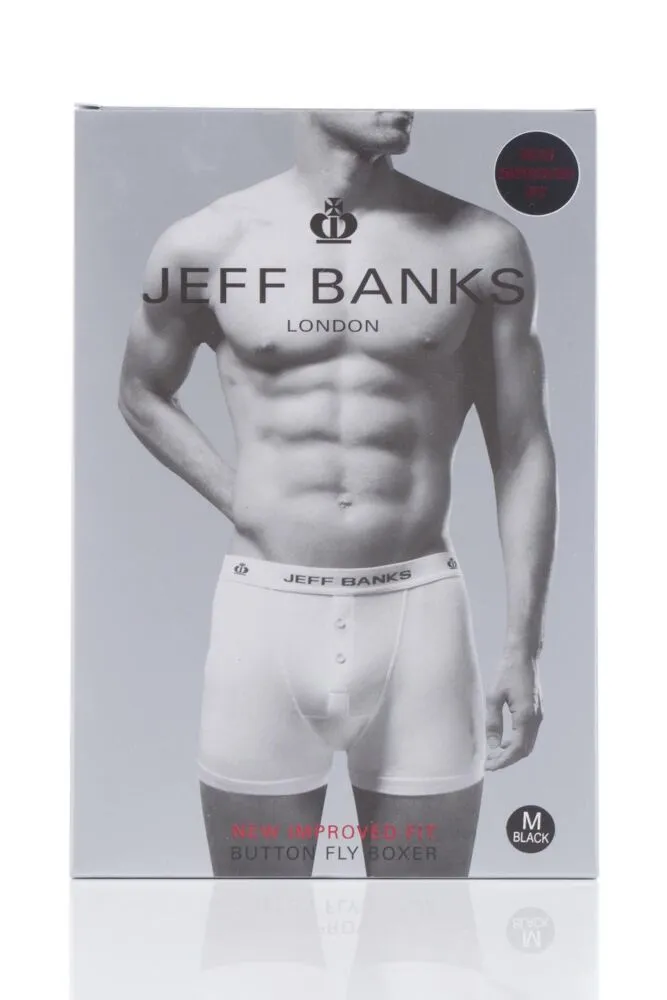 Mens Jeff Banks Leeds Buttoned* Cotton Boxer Shorts