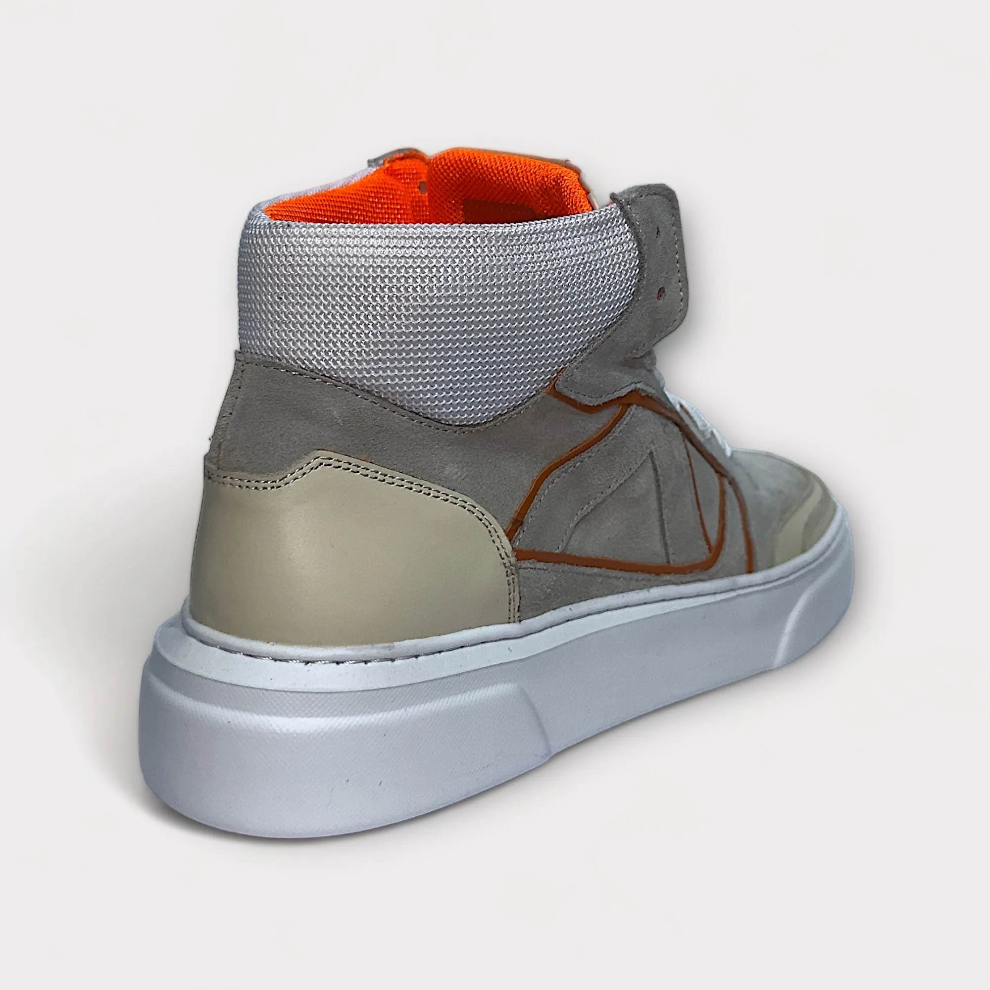 MERAI High Top Cream Suede Sneaker