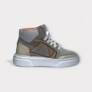 MERAI High Top Cream Suede Sneaker