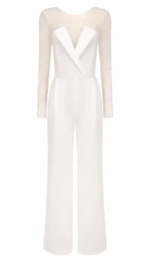 MESH PEARL JUMPSUIT TWO PIECE