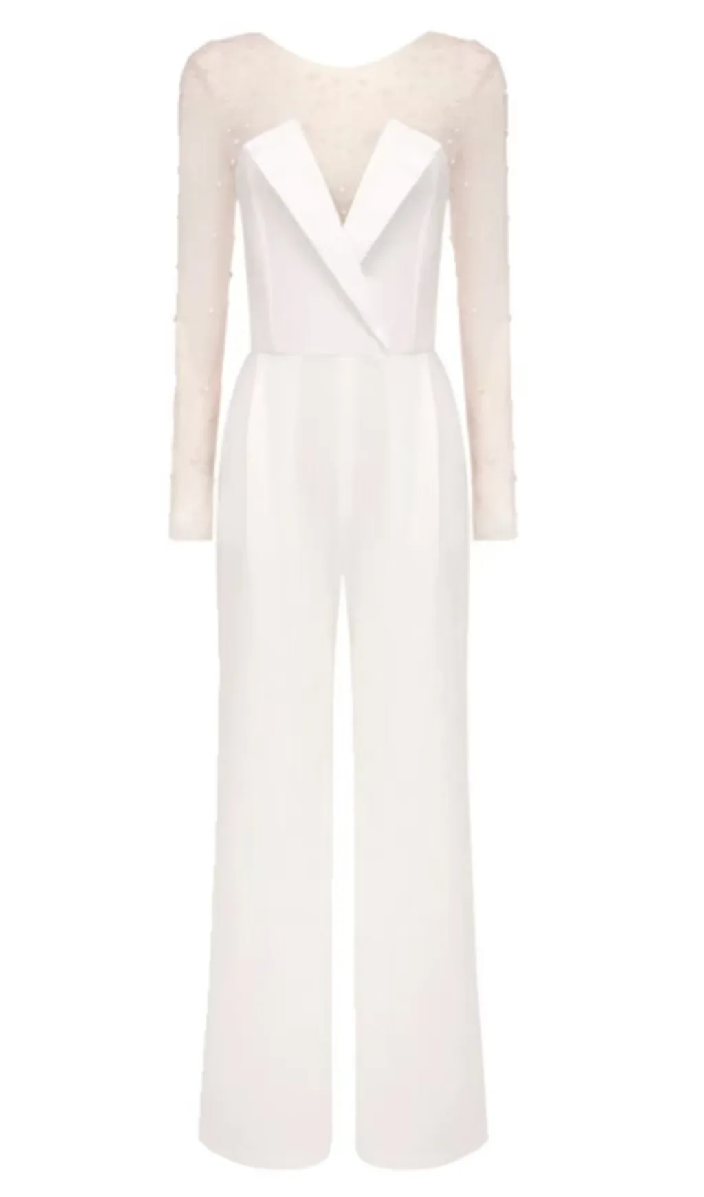 MESH PEARL JUMPSUIT TWO PIECE