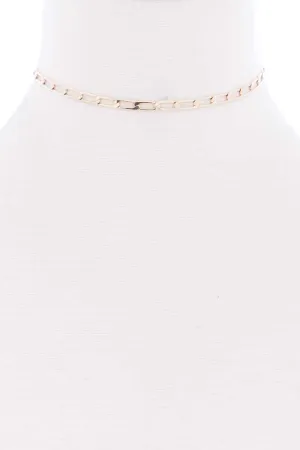 Metal Chain Link Choker Necklace