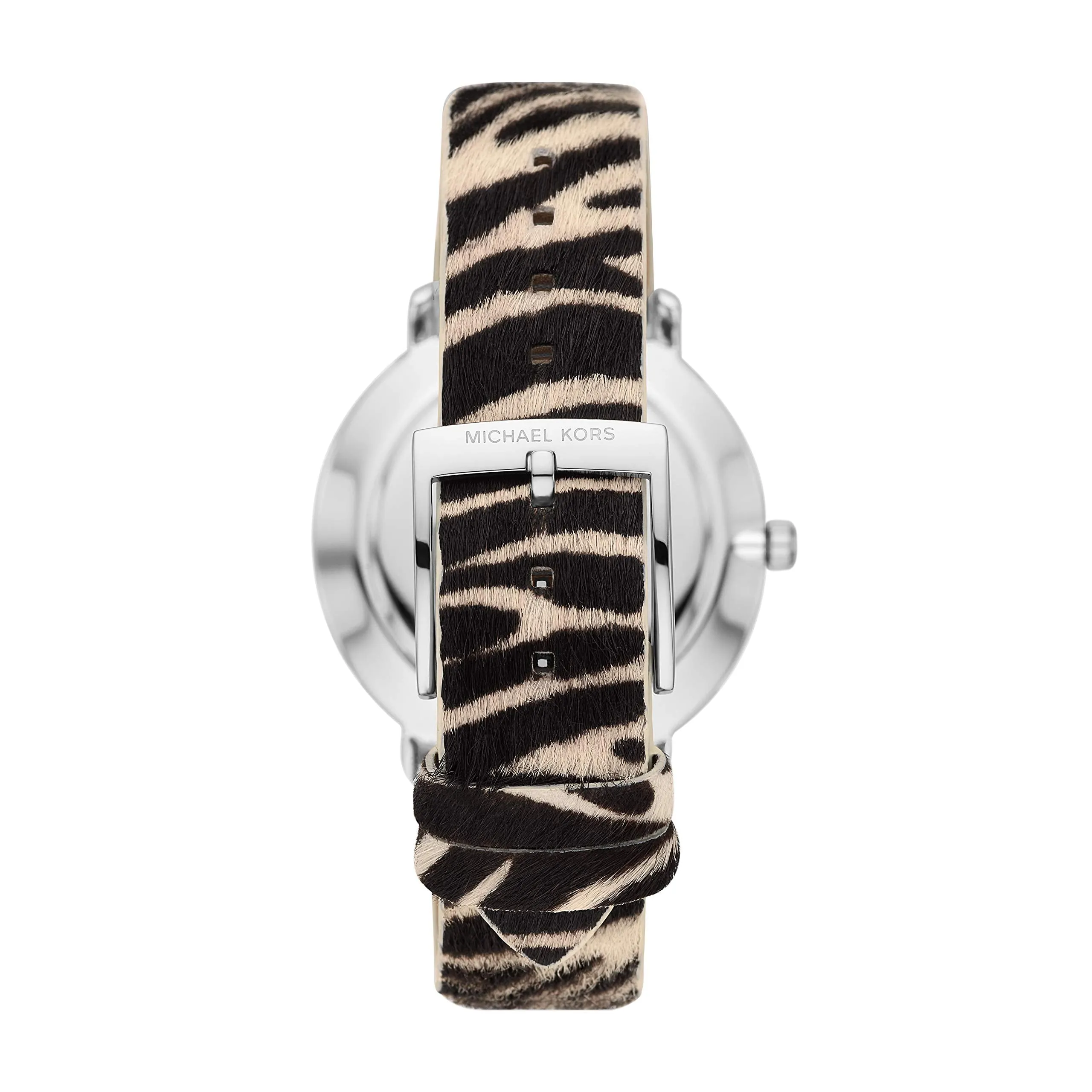 Michael Kors Pyper Three-Hand Zebra-Print Leather Strap