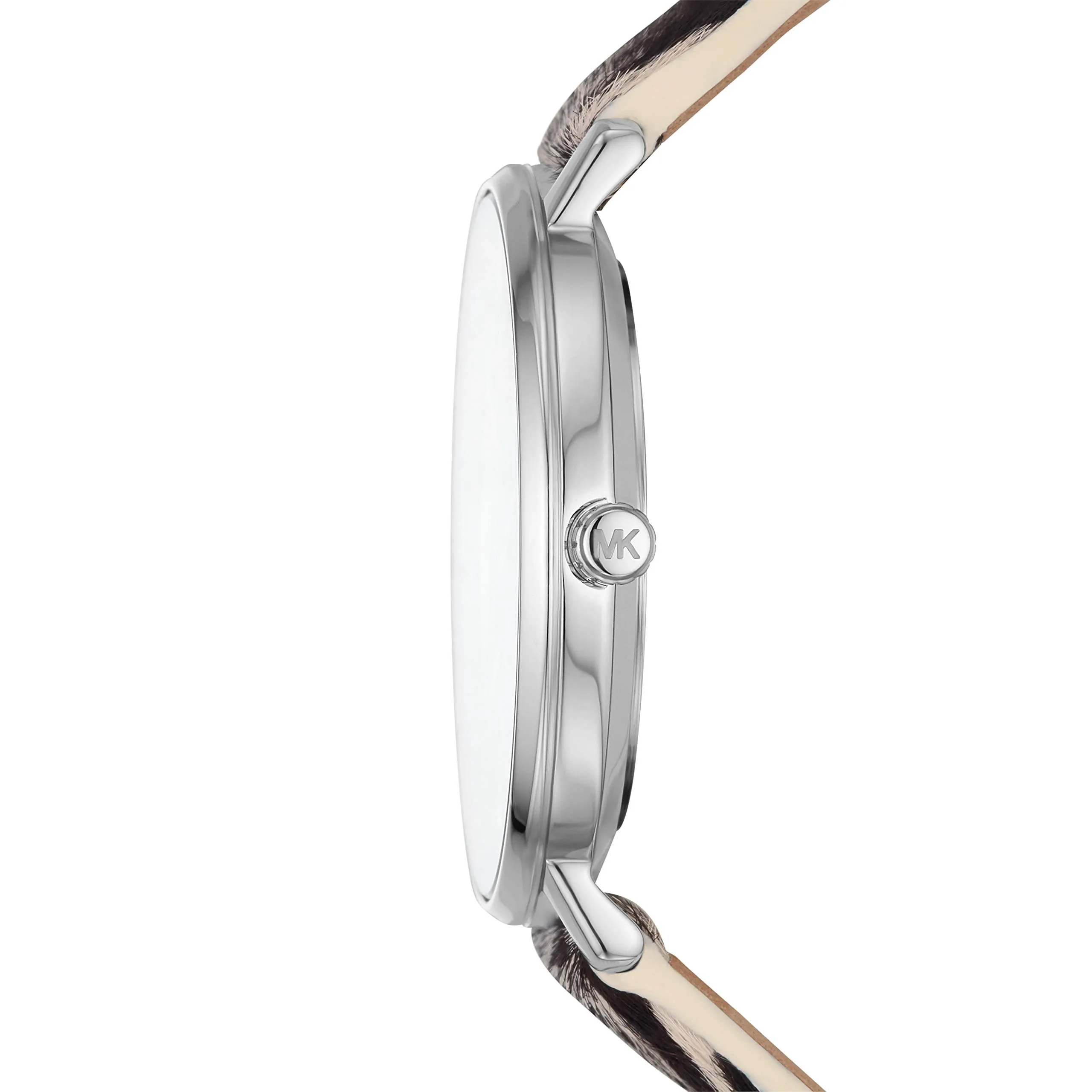 Michael Kors Pyper Three-Hand Zebra-Print Leather Strap