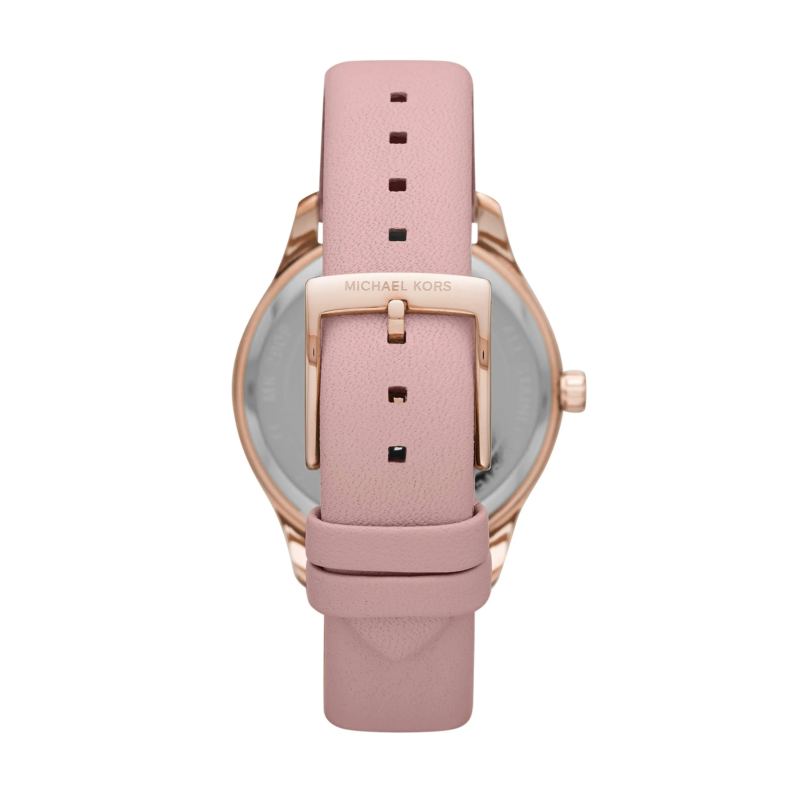 Michael Kors Women's Layton Stainless Steel Quartz Watch with Leather Strap, Pink, 18 (Model: MK2909)