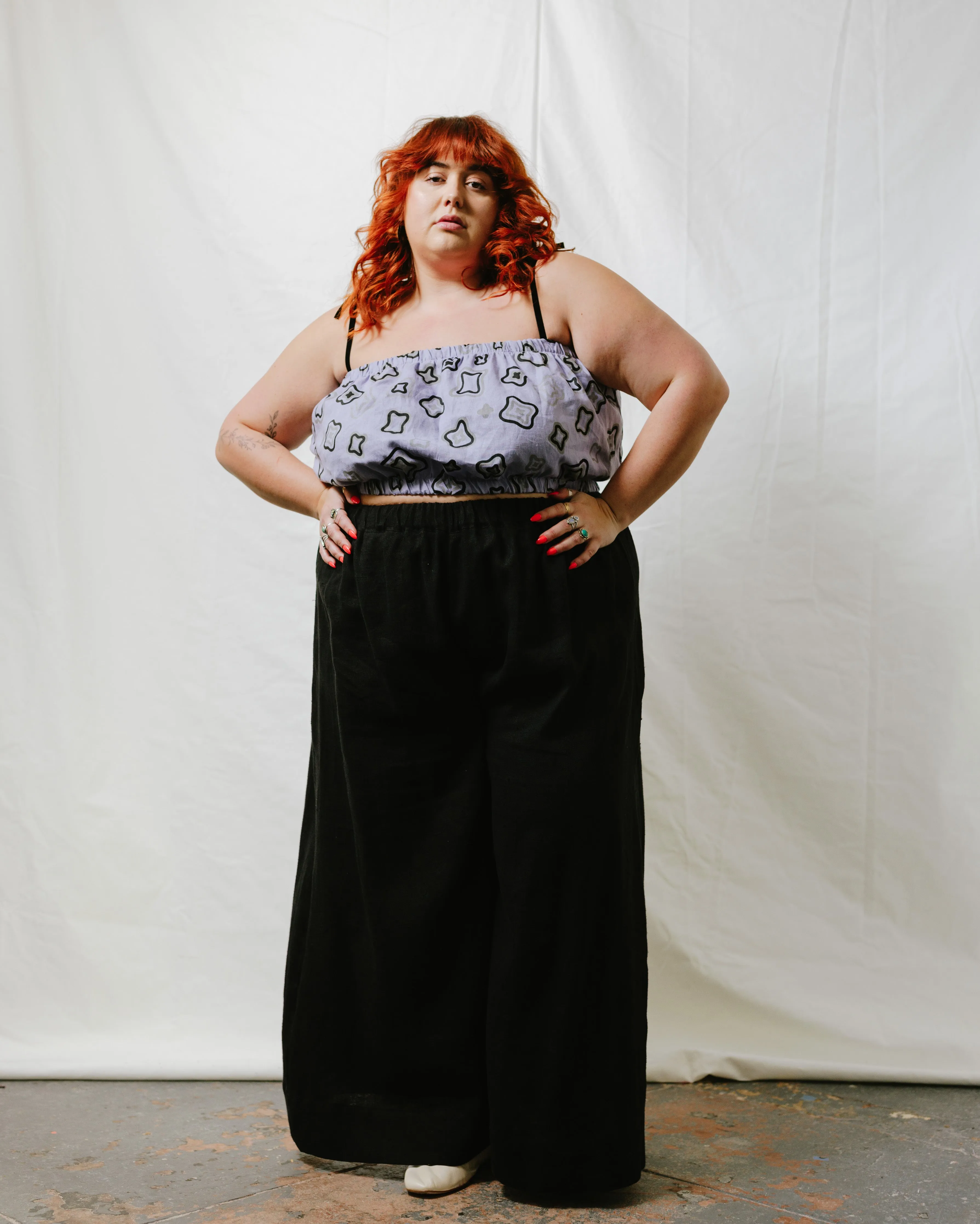 Mid Easy Flare in Black Linen