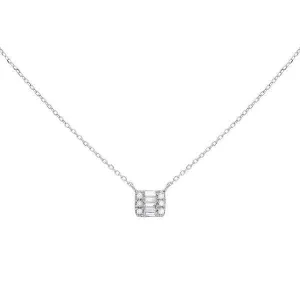 Mini Baguette Necklace 14K