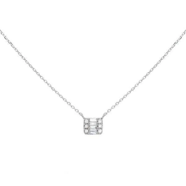 Mini Baguette Necklace 14K