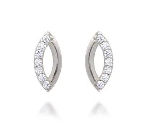 Mini Marquise Pavé Crystal Silver Earrings