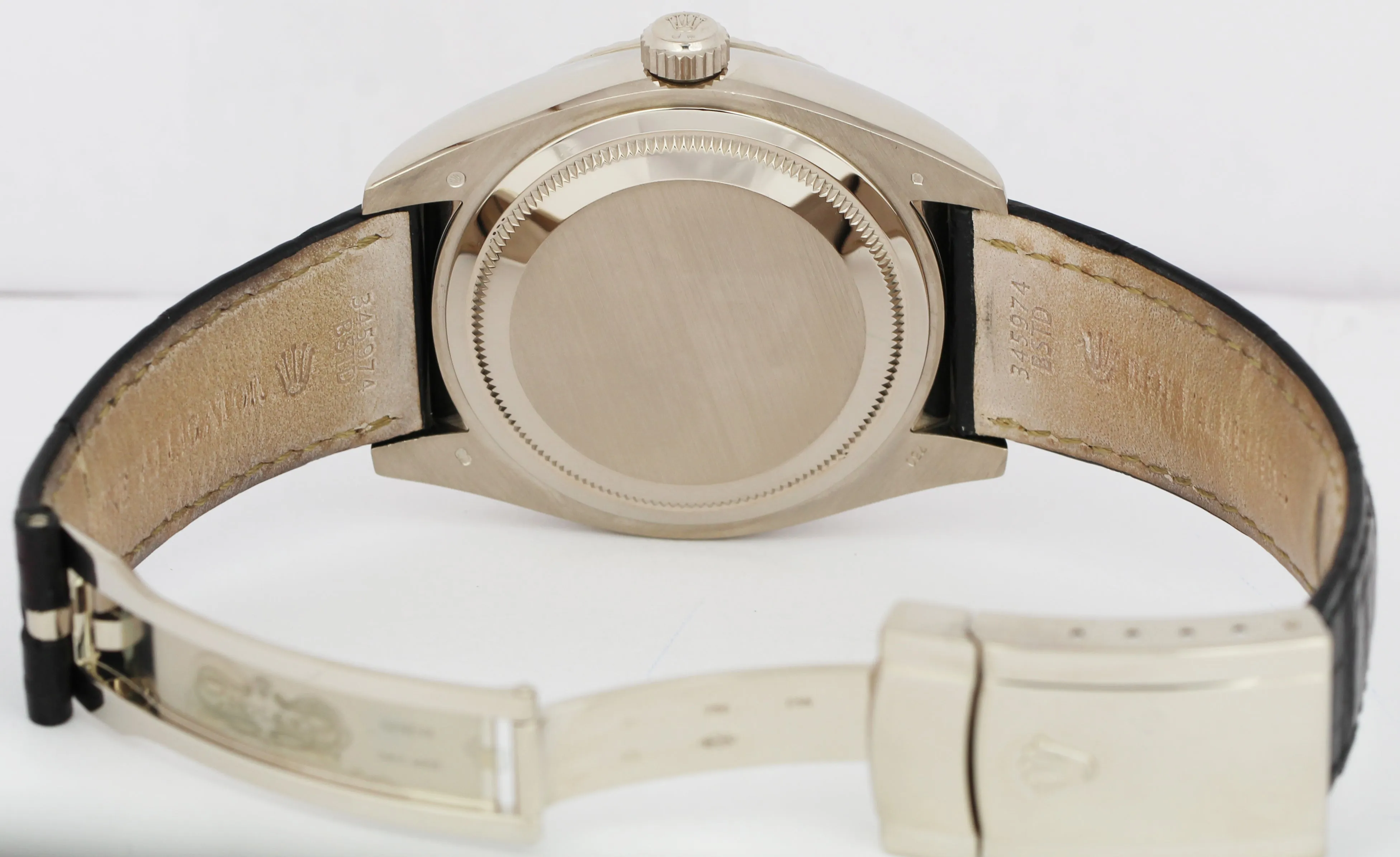 MINT Rolex Sky-Dweller BLACK ARABIC 18K White Gold 42mm Leather Watch 326139