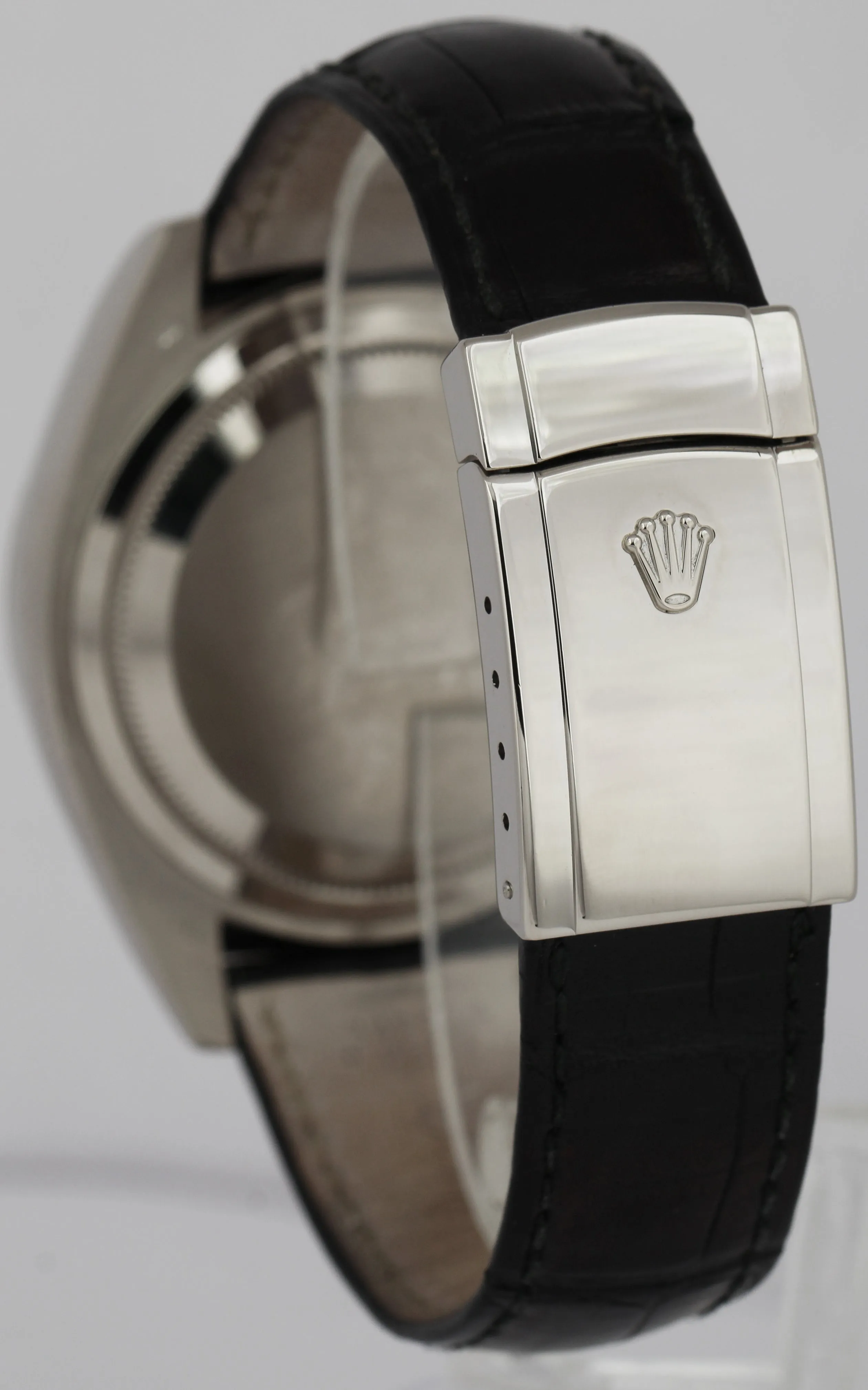 MINT Rolex Sky-Dweller BLACK ARABIC 18K White Gold 42mm Leather Watch 326139