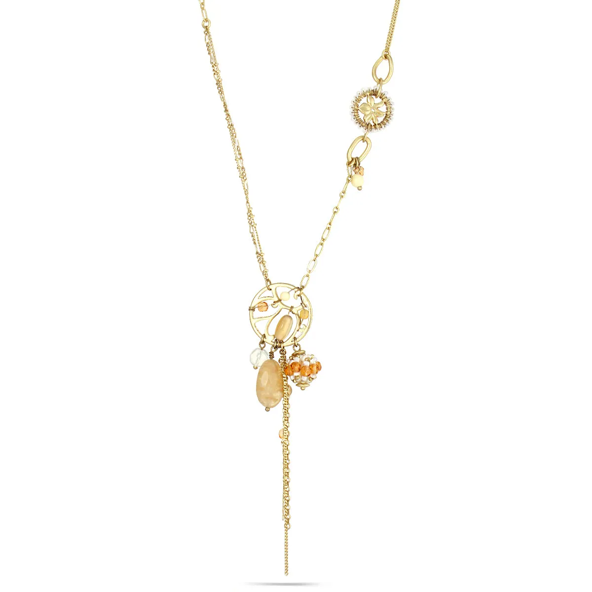 MIX CHARMS TASSEL  NECKLACES #234BG1401 (1E15)