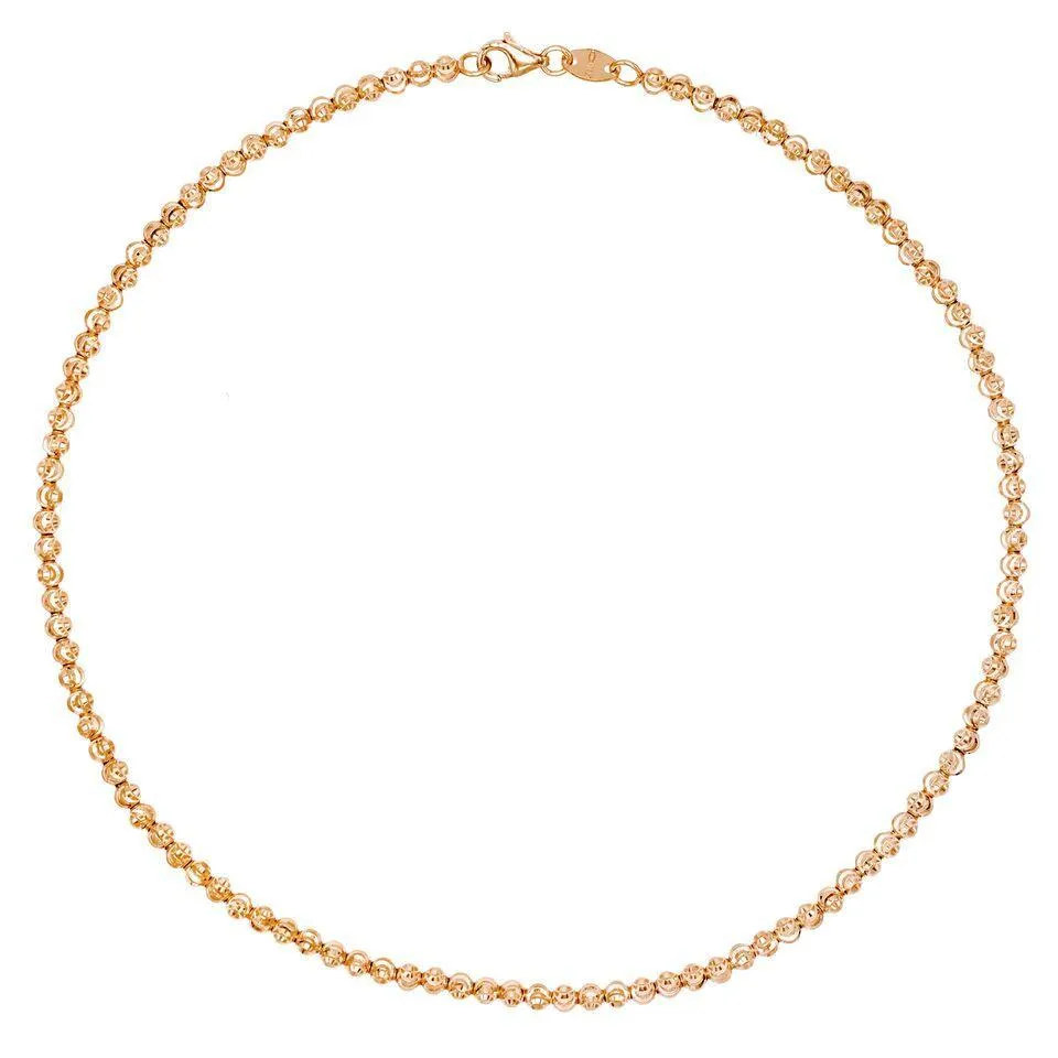 Moon-Cut Beads Choker 14K