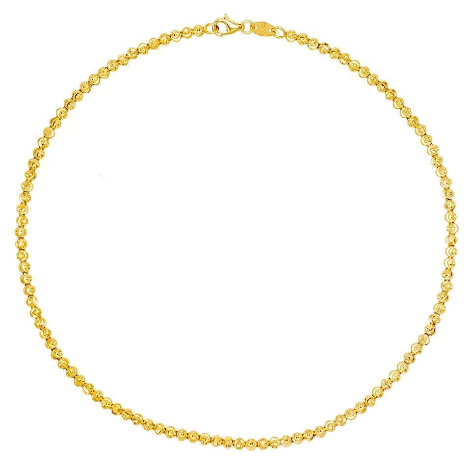 Moon-Cut Beads Choker 14K