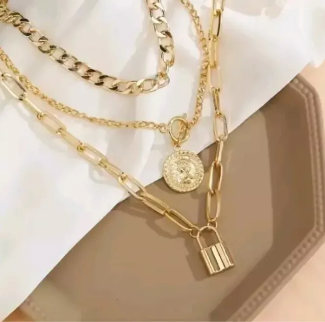Multi-Layer Necklace Trendy Pendants Choker Women Fashion Jewelry Free Shipping