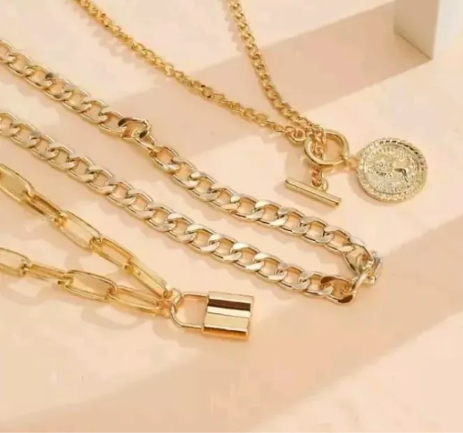 Multi-Layer Necklace Trendy Pendants Choker Women Fashion Jewelry Free Shipping