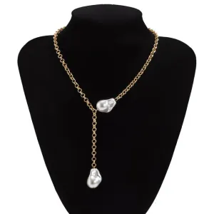 Natural Pearl Baroque Pendant Necklace Choker Women Jewelry