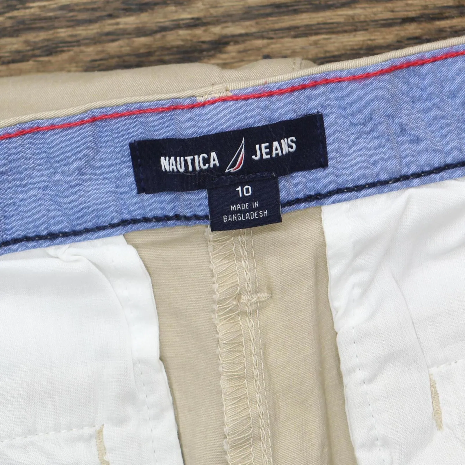 Nautica Jeans Womens Chino Ankle Pants 1784510 Khaki Brown 10