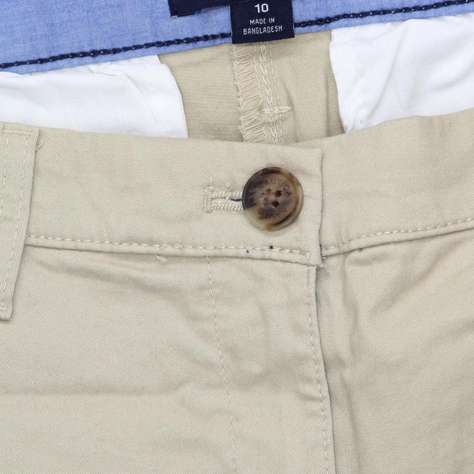 Nautica Jeans Womens Chino Ankle Pants 1784510 Khaki Brown 10