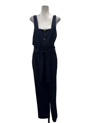 Navy Button Down Overalls