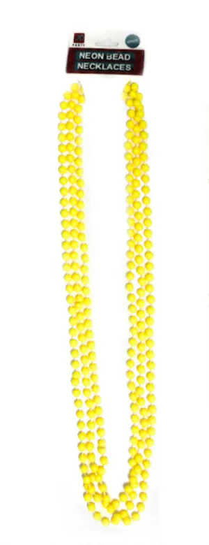 Neon Yellow Beaded Plastic Costumes Necklaces