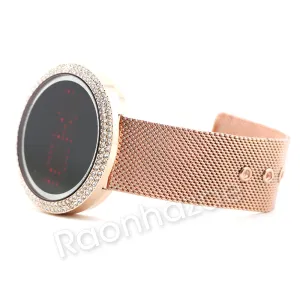 New Rose Gold Digital Smart Watch Mash Band