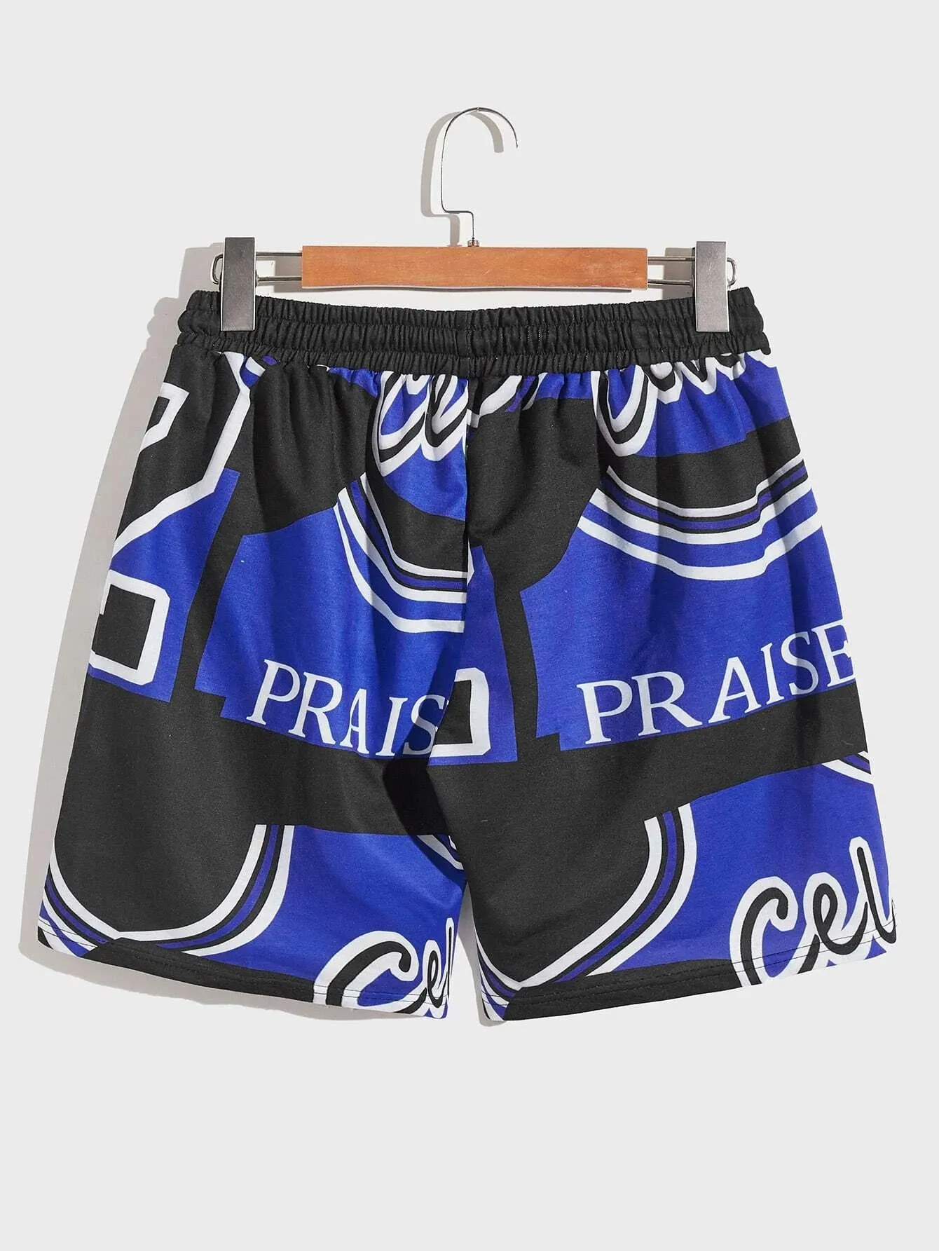New Shein Men Letter Graphic Color Block Drawstring Waist Shorts, Sz M! Fits True, super comfy, great for women too!