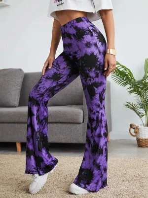 New SHEIN Tie Dye Flare Leg Pants, Sz XS! Rated 4.89 out of 5 stars! "Fits True,obsessed, good quality, super comfy"