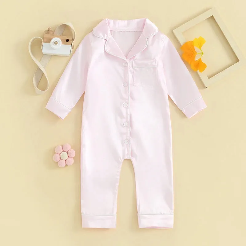 Newborn Button Down Romper Pjs