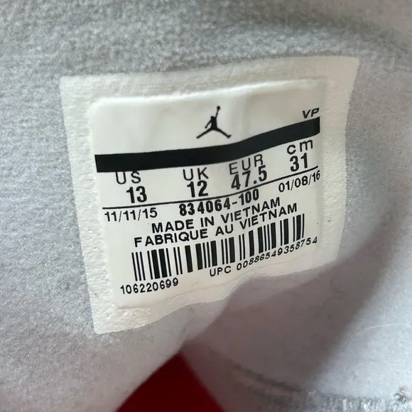 Nike Air Jordan Reveal Men's Size 13 White Basketball Shoes Sneakers 834064-100