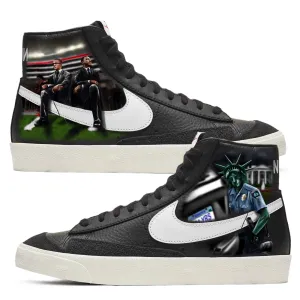 Nike Blazer Mid Sneakers | Black & White | "Kneel on Purpose"