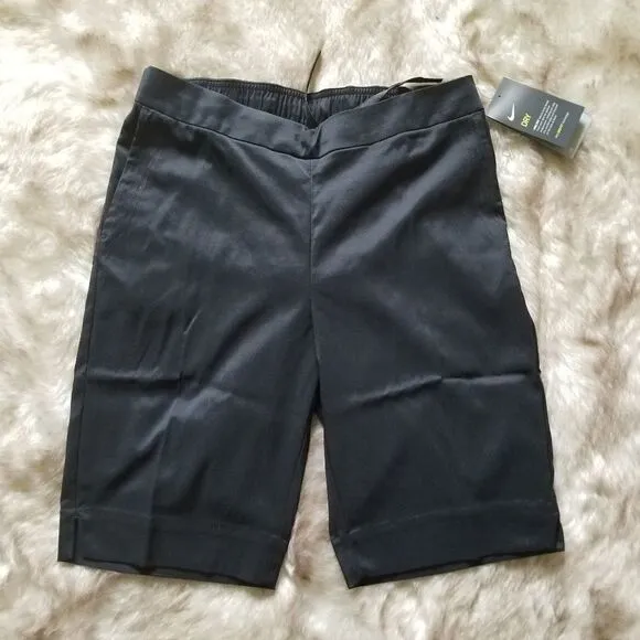 NIKE Dri-Fit Women's UV 10&quot; Bermuda Golf Shorts Black Size S
